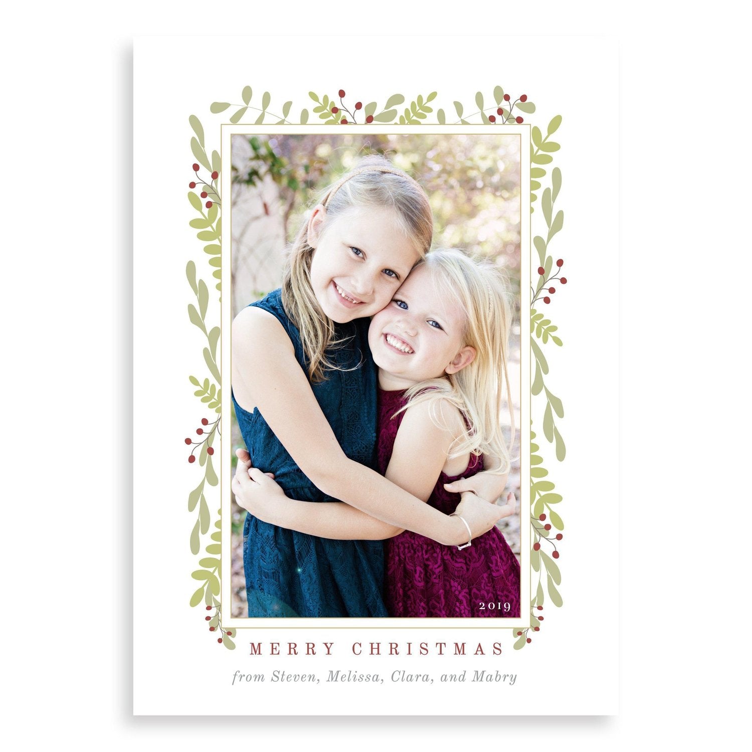 Christmas Garland Photo Cards from Muscadine Press