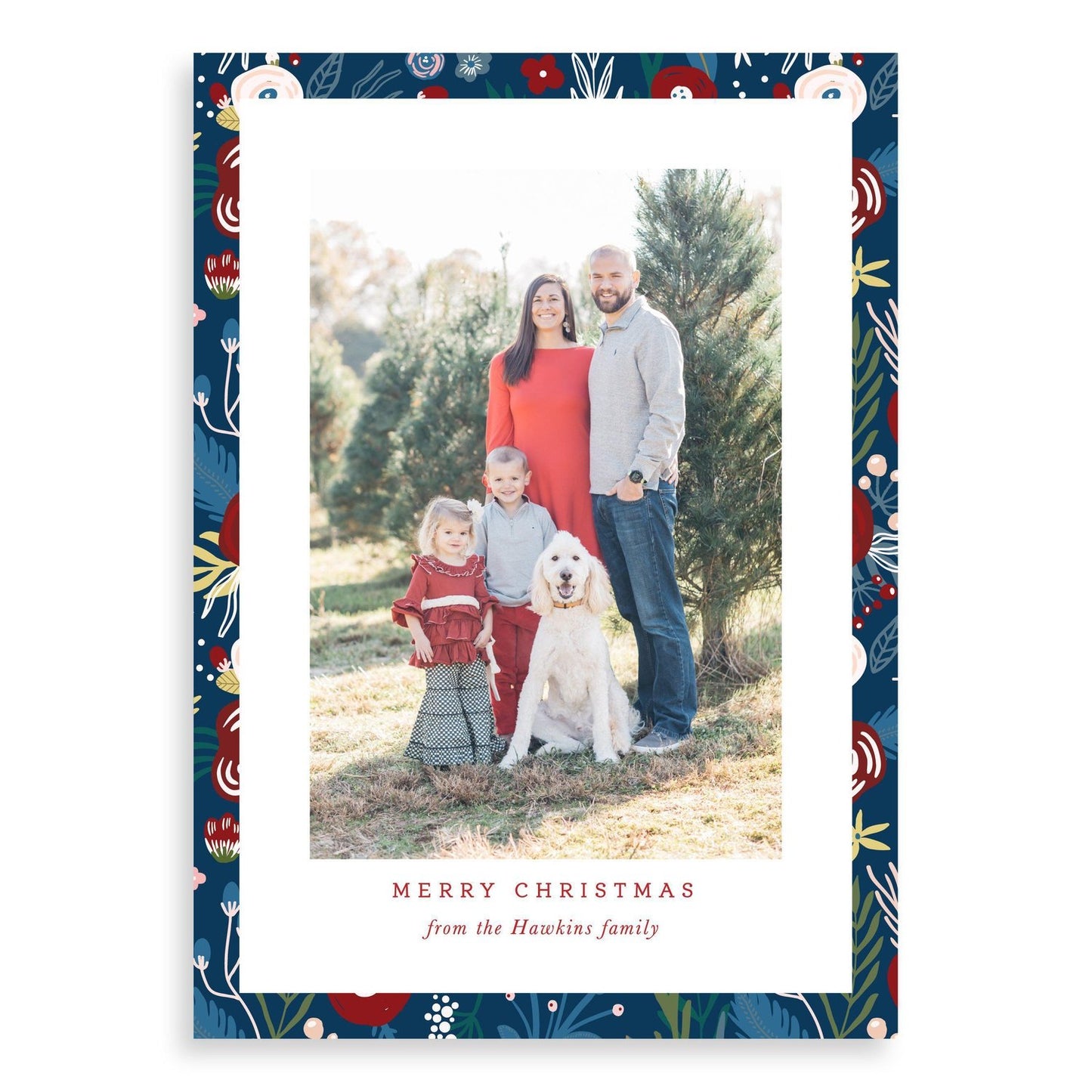 Floral frame Christmas cards from Muscadine Press