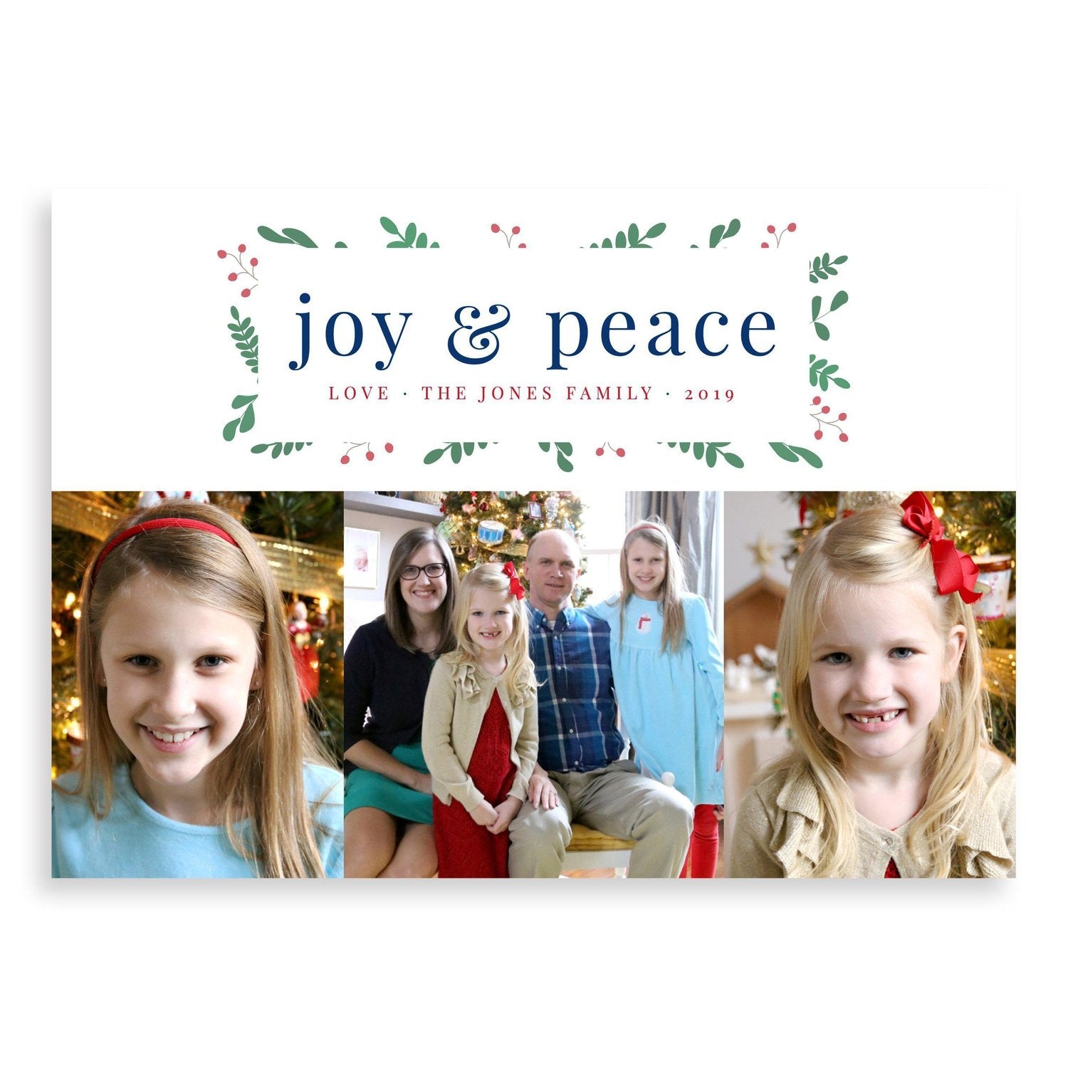 Joy and Peace Photo Christmas Cards