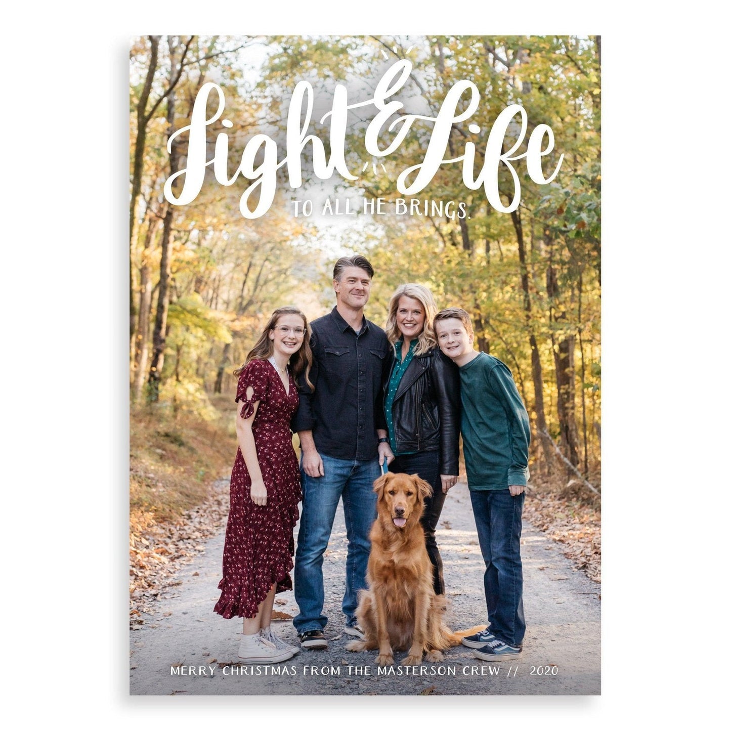 Light and Life Handlettered Christmas Cards