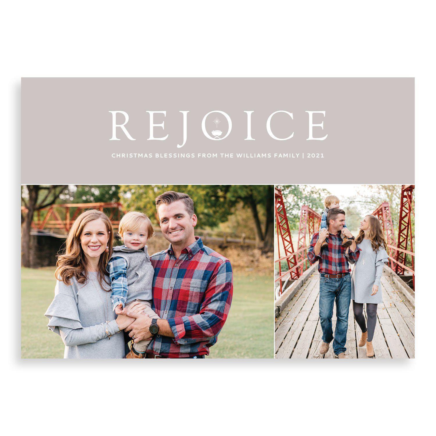 Simple, beautiful, and meaningful religious Christmas photo cards from Muscadine Press.