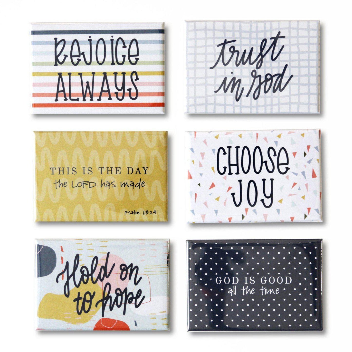 Meaningful Magnet Set from Muscadine Press. A simple reminder to choose joy, remember truth, and trust God.